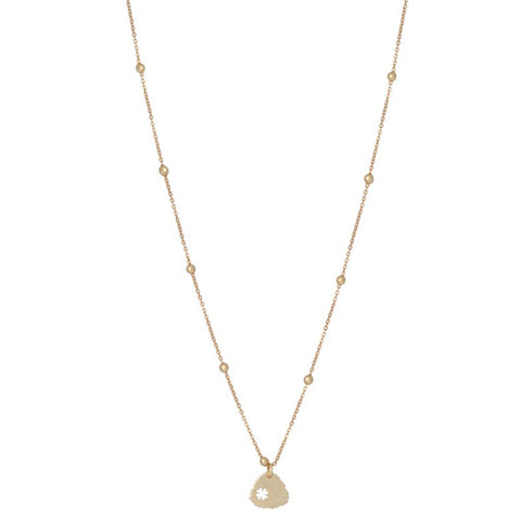 Zarte Halskette, LUCKY, Kleeblatt, gold, matt